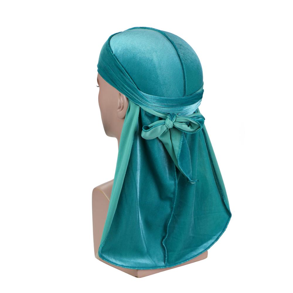 דוראגים קטיפתיים מעולים לגברים רצועות ארוכות דוראג כובע גלים יוקרתי הייפביסט לגברים דוראג אלסטי כיסוי ראש בנדנה היפ הופ