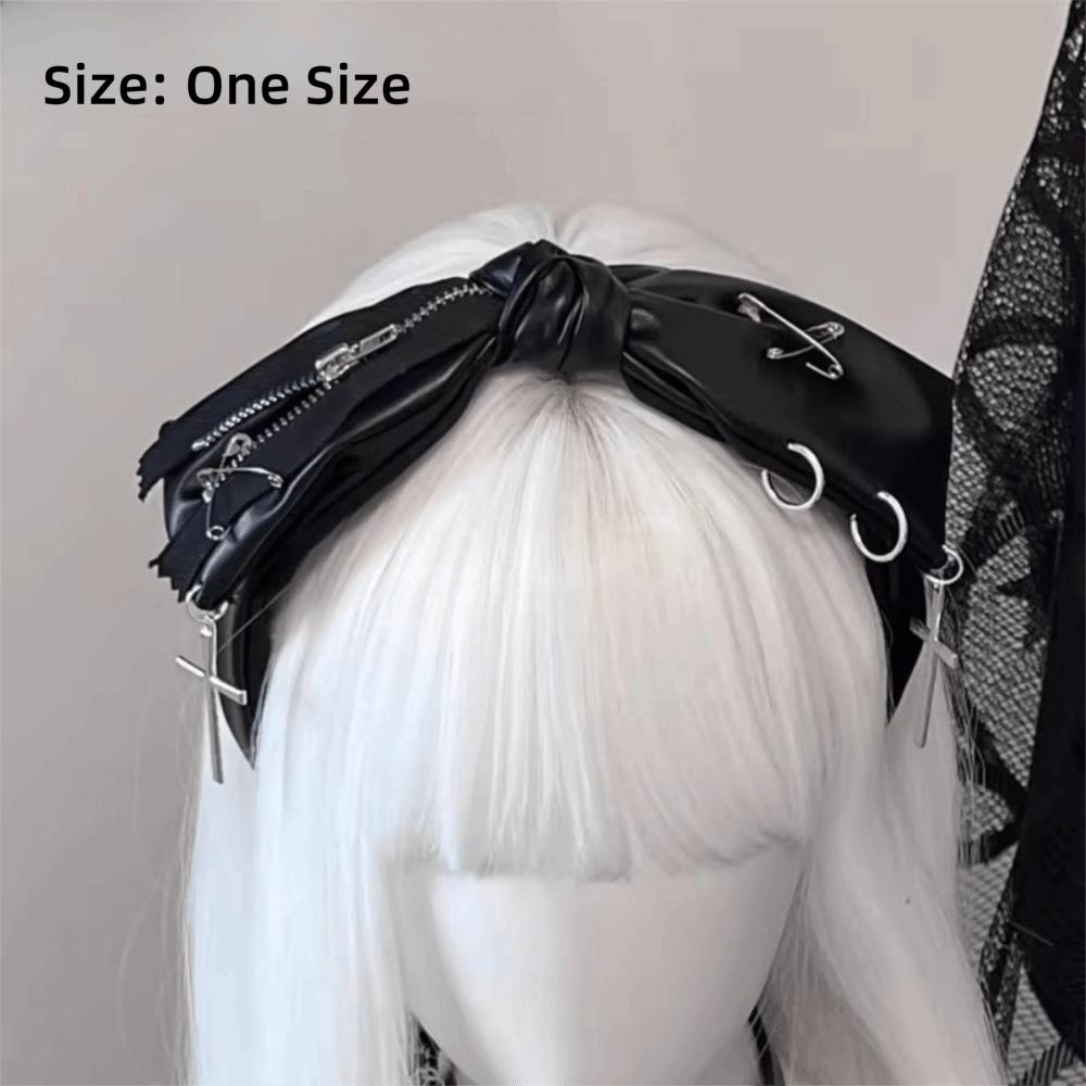 Dark Color Subculture Hair Band Zipper Pin Harajuku Hair Hoop Punk Hair Accessories
