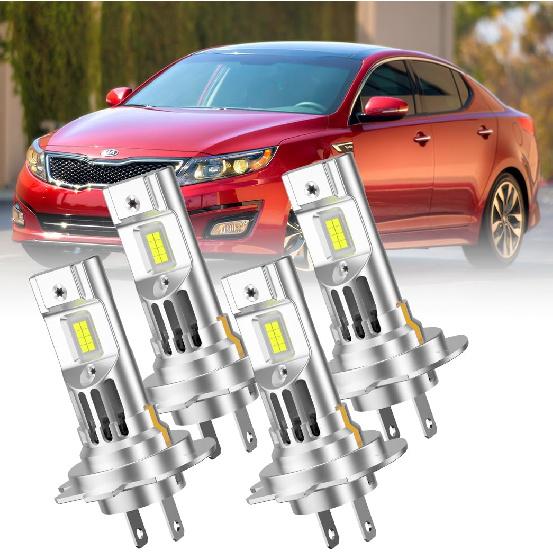 

Automotive LED Headlight Bulbs for Kia Optima 2014-2015, 6000K White, H7 High and H7 Low Beam Combo with Built-in Cooling Fan, 4-Pack