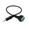 3.5mm Stereo Sound Male Jacks To 3 Pin AV Screw Terminals Adapters Cable With Gold Plateds Connectors 30cm