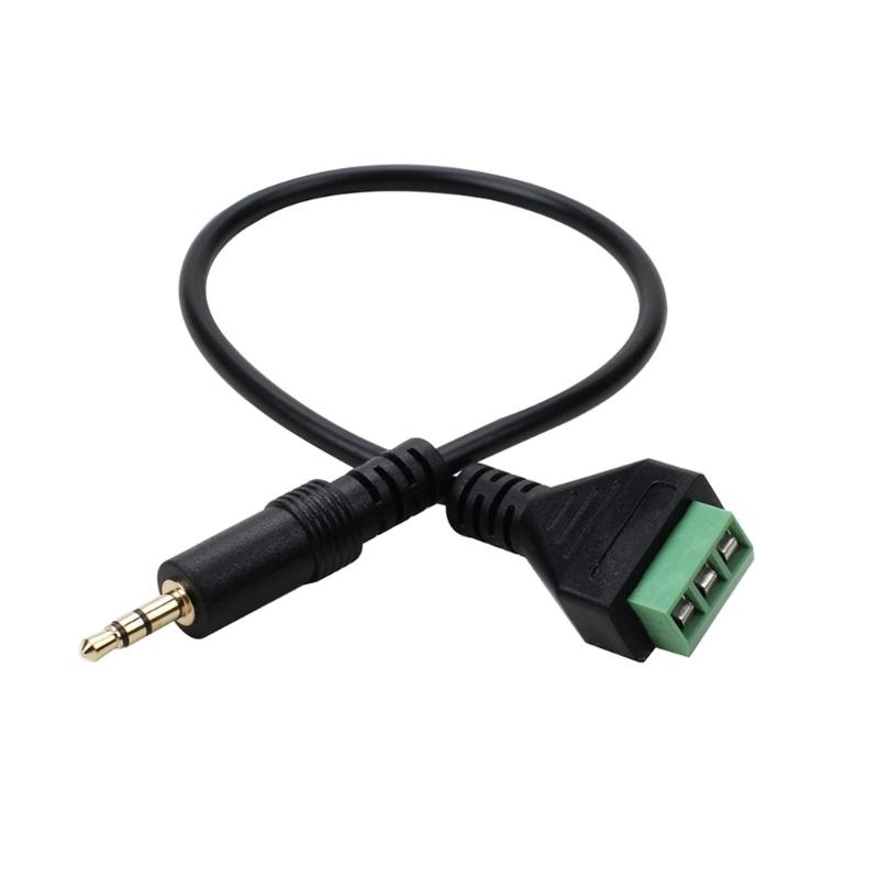 3.5mm Stereo Sound Male Jacks To 3 Pin AV Screw Terminals Adapters Cable With Gold Plateds Connectors 30cm