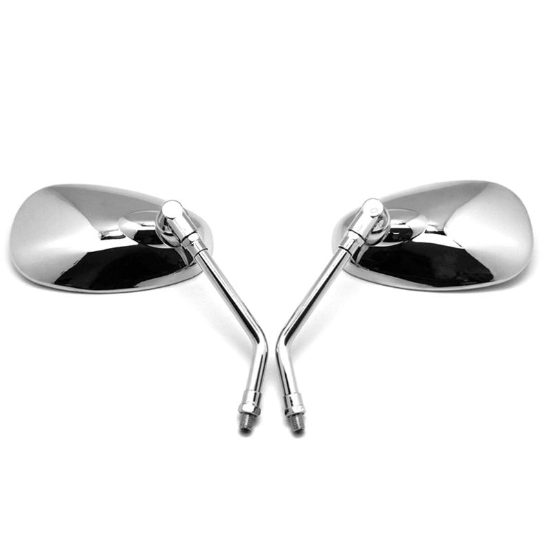 Evrensel 10Mm Krom Dikiz Aynaları Motosiklet Motokros Scooter E-Bisiklet Yarış Motosikleti Yan Aynası Dikiz Aksesuarları