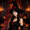 Adjustable Witchy Hat Halloween Witch Hat, Gothic Dark Wizard Costume Headpiece for Women, Spooky Velvet Cone All Year Round Fashion Accessory