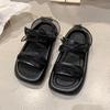 Lace Lace One-word Drag Women's Summer New Thick-soled Retro Outer Slippers Heightened Small Cool Slippers