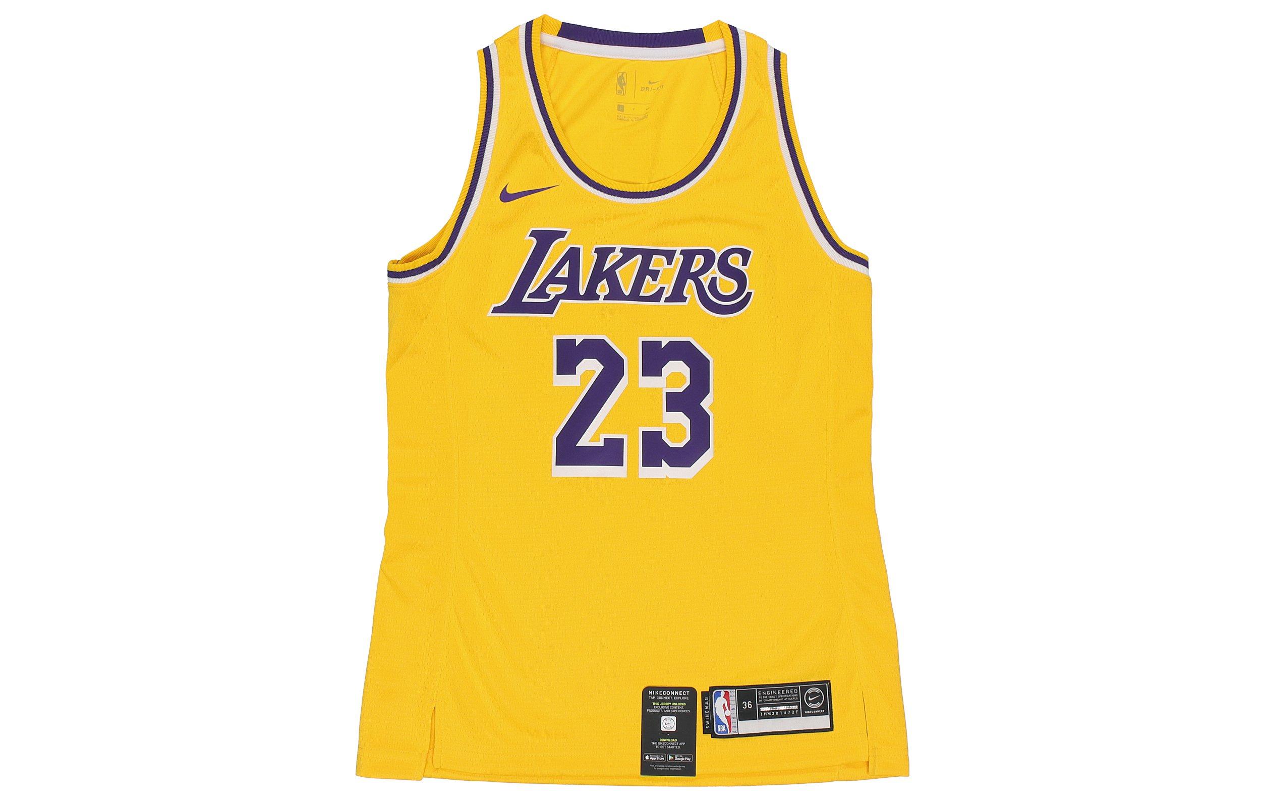 

Nike LeBron James Icon Edition Basketball Jersey Women s Yellow AA7125-736 S