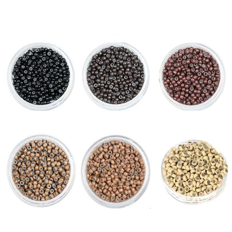 200Pcs Hair Extension Tools 4.0Mm Silicone Nano Rings For Nano Rings Copper With Silicone Lined Hair Beads Hair Rings