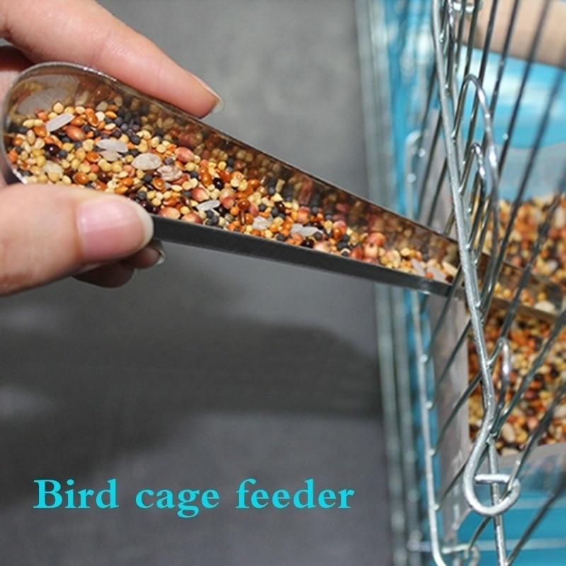 Buy 1pcs Bird Cage Stainless Steel Feeder Feeding Supply Parrot Pigeon Bird Accessory Bird Feed