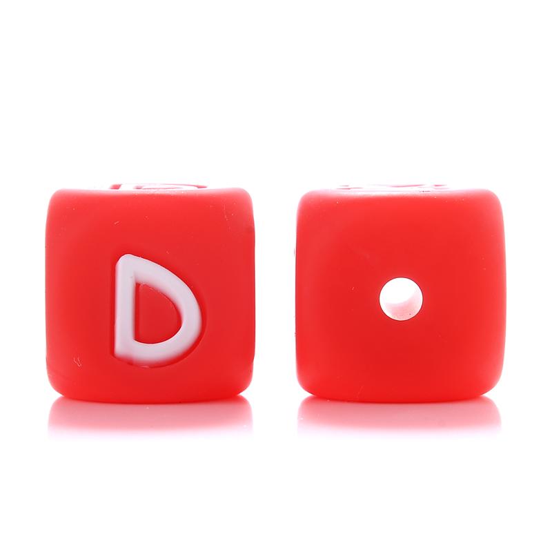 10Pcs/Lot 12mm Silicone Letter English Alphabe Beads Food Grade Silicone Chewing Beads DIY Baby Teething Toys Necklace Pendant