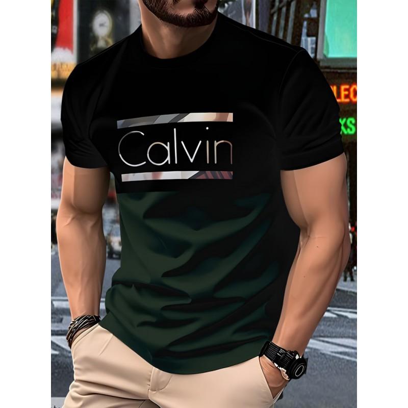 Herren 3D Digitaldruck Kurzarm T-Shirt Rundhals Lässiges Tee Schmale Passform Jugend Mode Top