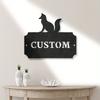Metal Address Sign Fox Design House Number Plaque Outdoor Door Decor Custom