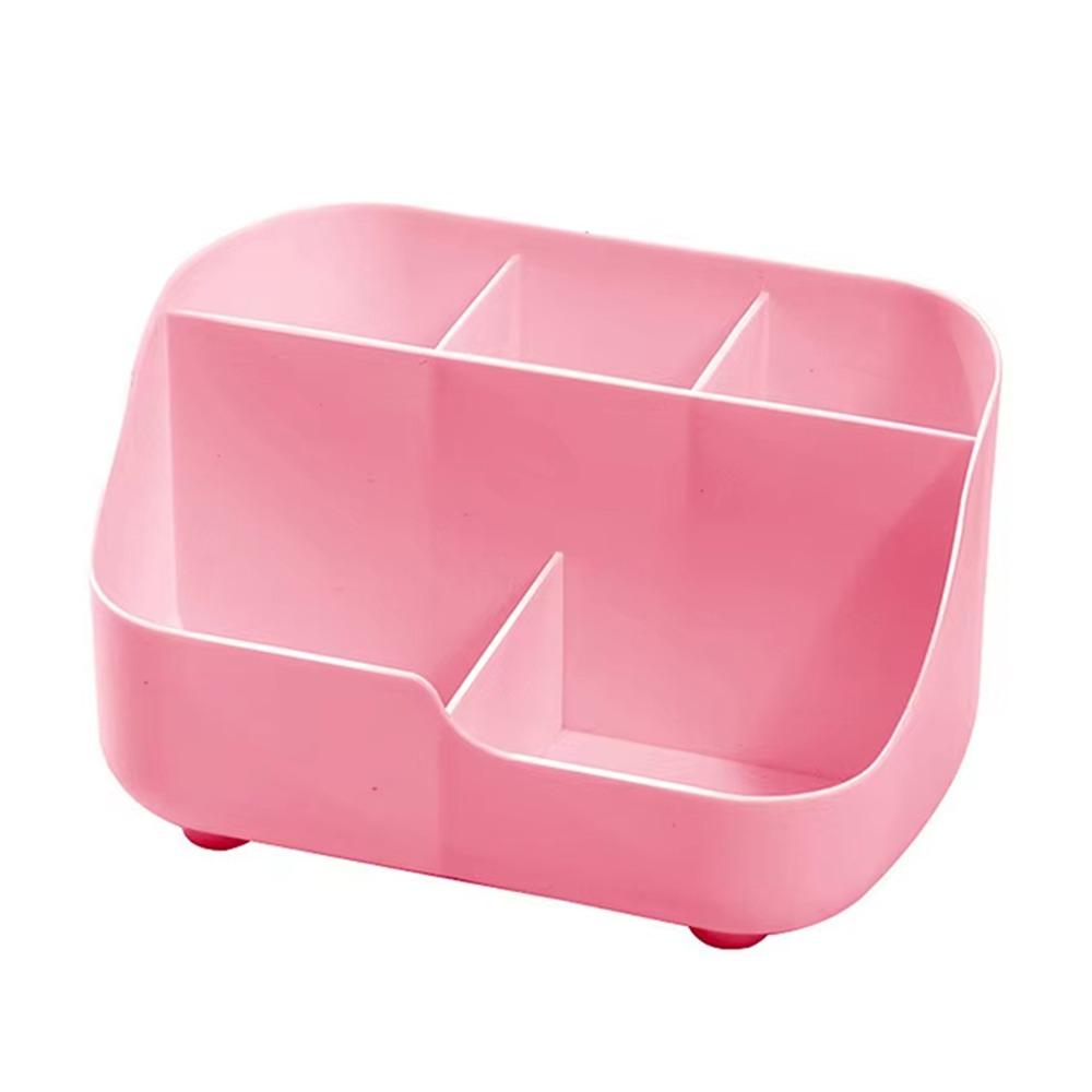 

1Pcs 5-Grids Pen Holder Multifunctional Storage Bucket Durable Makeup Brush Holder pink