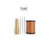Kit de Couture Cuir DIY Alêne à Coudre Cuir Aiguille avec Manche en Cuivre Set Outil de Réparation Cuir Toile Tente Chaussures avec Fil de Nylon