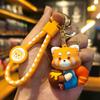 New Cute Anime Red Panda Keychain Bag Charm Car Key Chain Llavero Women Men Doll Keyring Couple Matching Ailurus Fulgens