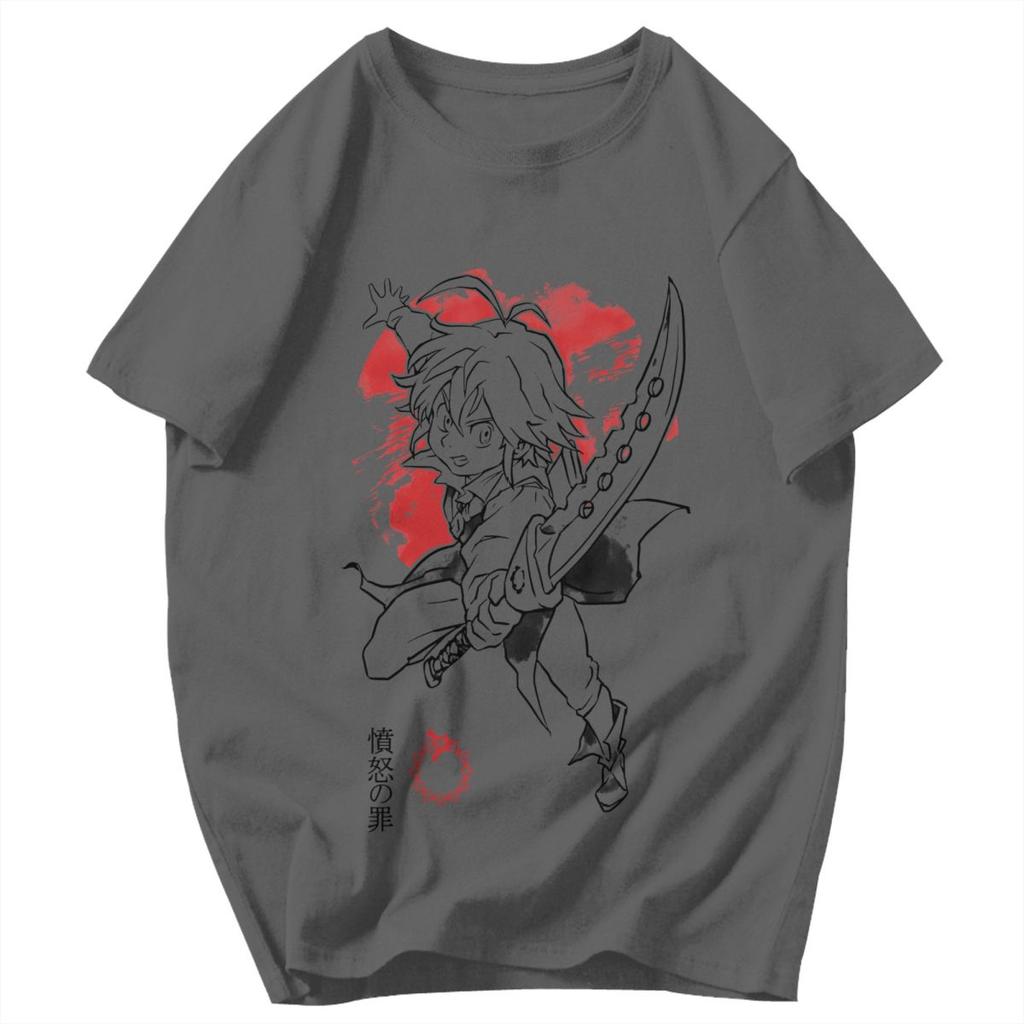 Men T Shirt Seven Deadly Sins Escanor Anime Cotton Y2K Graphic Anime Unisex Tops T Shirts