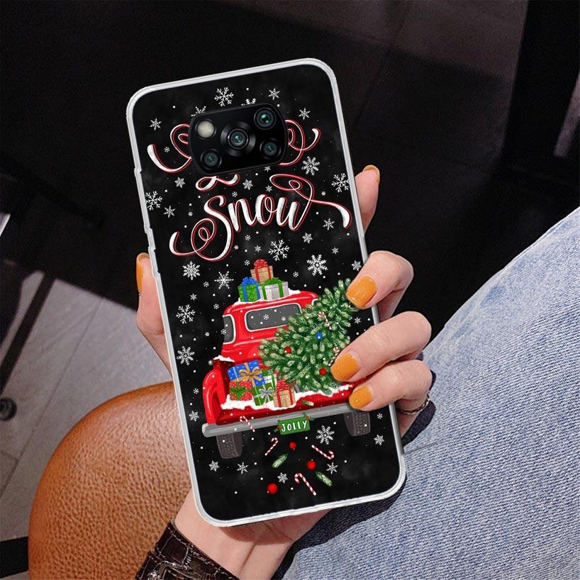 Frohe Weihnachten Baum Schnee Handyhülle Für Xiaomi Poco X7 X6 X5 Pro F7 Ultra Redmi 15C 15 13C 13 12C 12 10 10A 10C 9 9A 9C 9T Hülle
