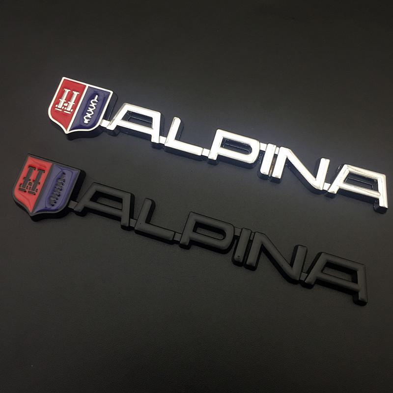 Alpina Auto Metall Logo Plakette: Heck-, Seiten- oder Karosseriedekoraufkleber