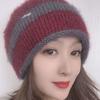 Womens Fashionable Double Pile Knitted Hat With No Brim Warm Headwear For Cold Seasons