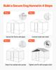 VEVOR Outdoor Dog Kennel, 2.3 x 2.3 x 2.15 m Large Dog Kennel with Secure Lock, Outside Dogs Enclosures with UV-Resistant & Waterproof Roof Cover