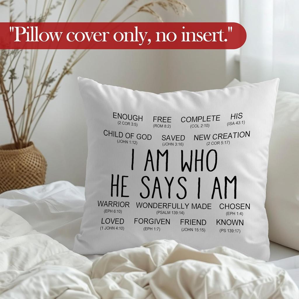 Christian Throw Pillow Covers, Christian Home Decor, Religious Bible Verse Scripture Decorative Pillowcases Cushion Cases for Home Bedroom Living