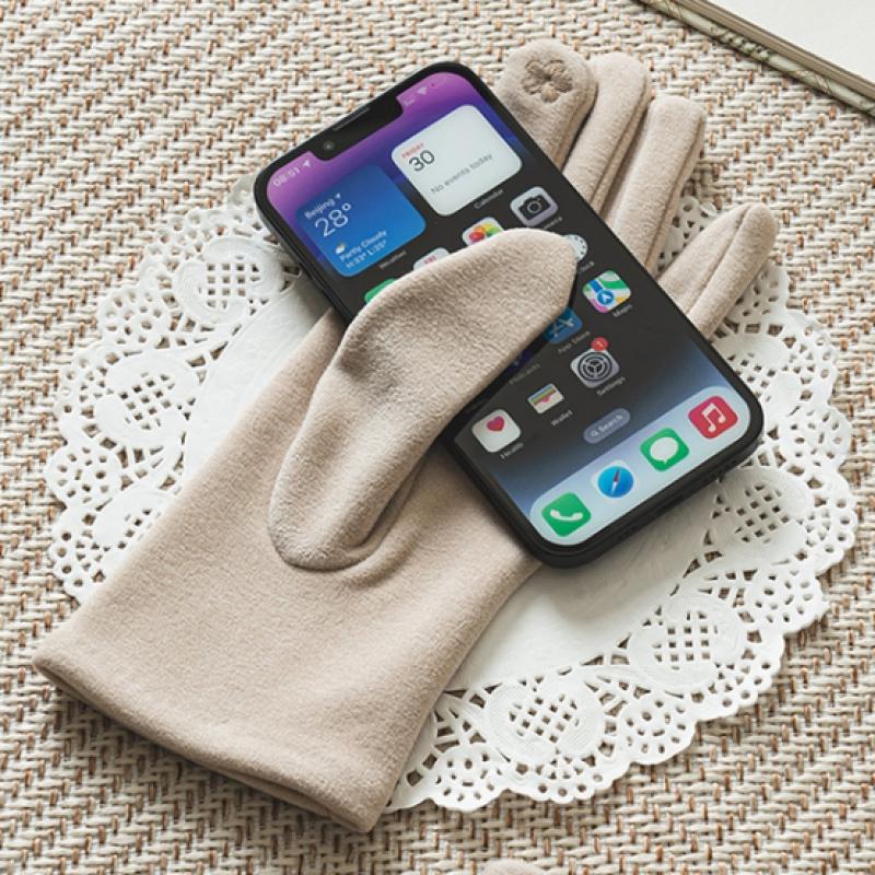 DaiSo Big Label Women S Smartphone gloveS Beige