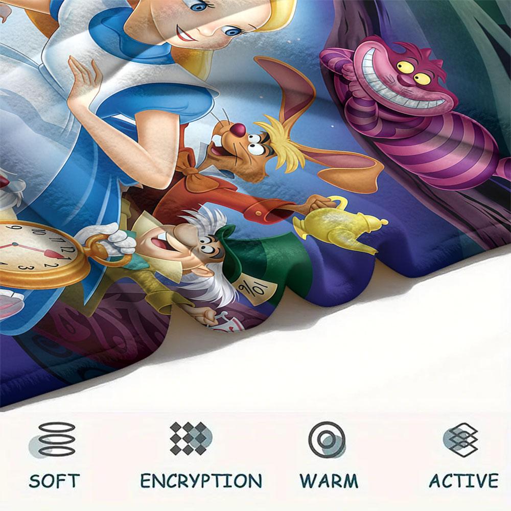 1PC Alice Wonderland Tale Blanket, High quality Comfortable for All Seasons, Home Decor, Warmth and Comfort