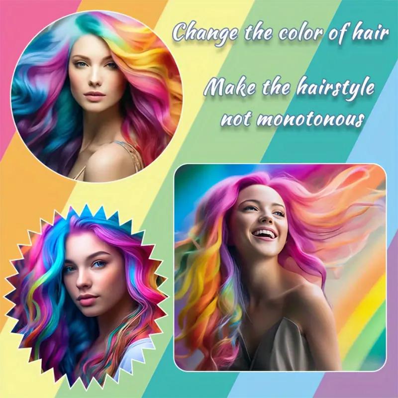 One Card Gradient Hanging Ear Dye Three Color Hair Extension Wig BB Clip Colored Wig Women's Synthetic Wig Halloween Music Festival Party Use