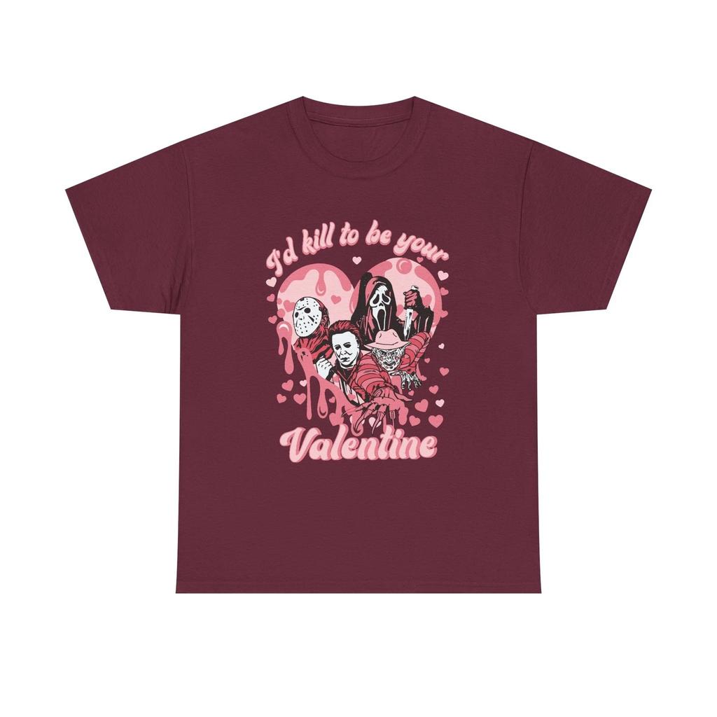 Horror Icons Heart Tee | Valentine's Slasher Movie Design