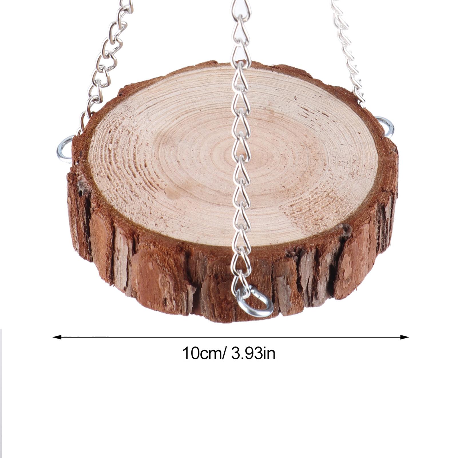 Wooden Natural Eco Friendly Portable Pet Swing Toy For Parrot Hamster