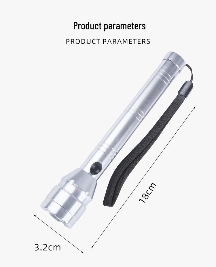 In-Stock High-Intensity Energy-Saving LED Flashlight: Portable Aluminum Alloy, Ideal for Camping, Emergency, and Self-Defense; Uses 2 AA Batteries