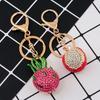 Cartoon Fruit Bag Pendant Keychain Heart Shape Bag Charms Simulation Fruit Keychain  Bag Decoration