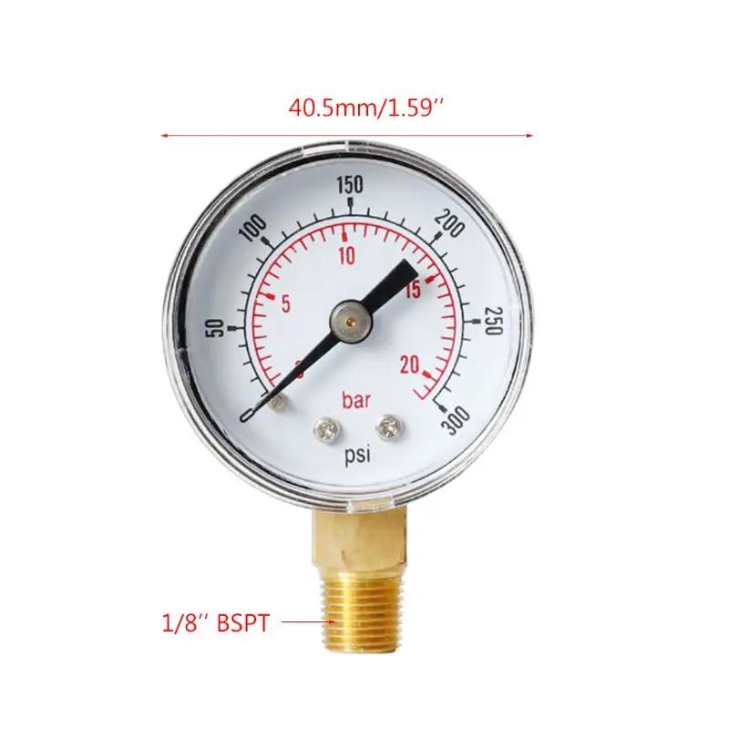 40mm Face Pressure Gauge 1/8" BSPT Bottom Mounted,accuracy 2.5%,maximum Temperature 60 ℃,Suitable for Air,water,fuel,liquids
