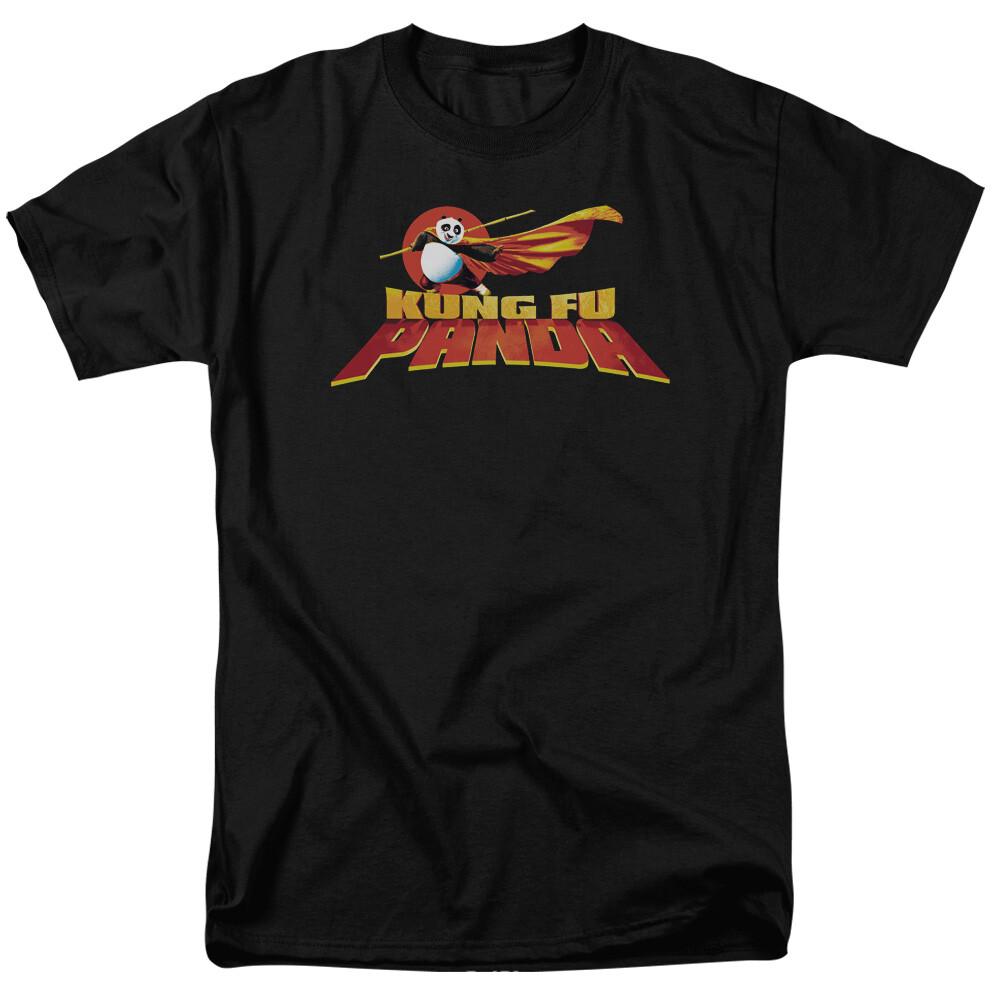 Kung Fu Panda Logo T-shirt Mens Licensed Movie Tee Po Black S