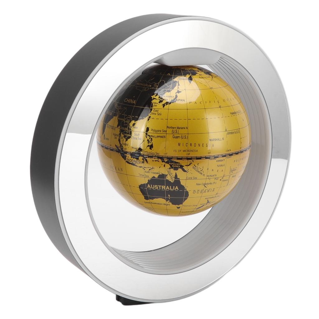 6in Magnetic Levitation Floating Globe ABS Gold Rotating Home Decoration with LED Light for Office