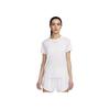 Nike Solid Color Logo Crew Neck Running Fitness Training Quick-Dry Breathable Short Sleeve T-Shirt Women Tops White FN2799-100