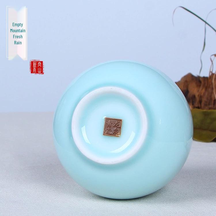 Rain in the Mountains Celadon Ceramic Travel Mug: Creative and Practical Gift