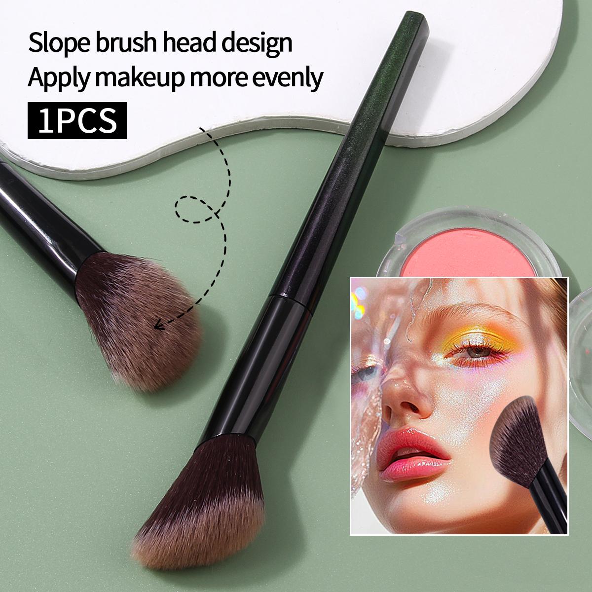 

2025 New angled contour brush, blush brush, highlight brush, multi-functional facial makeup brush, beginner s beauty tool чорний