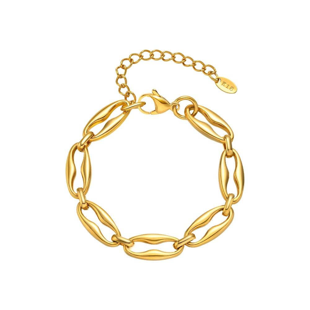 Stainless Steel Gold Chain Bracelet Wristband Jewelry Stainless Steel Hand Chain  Gifts