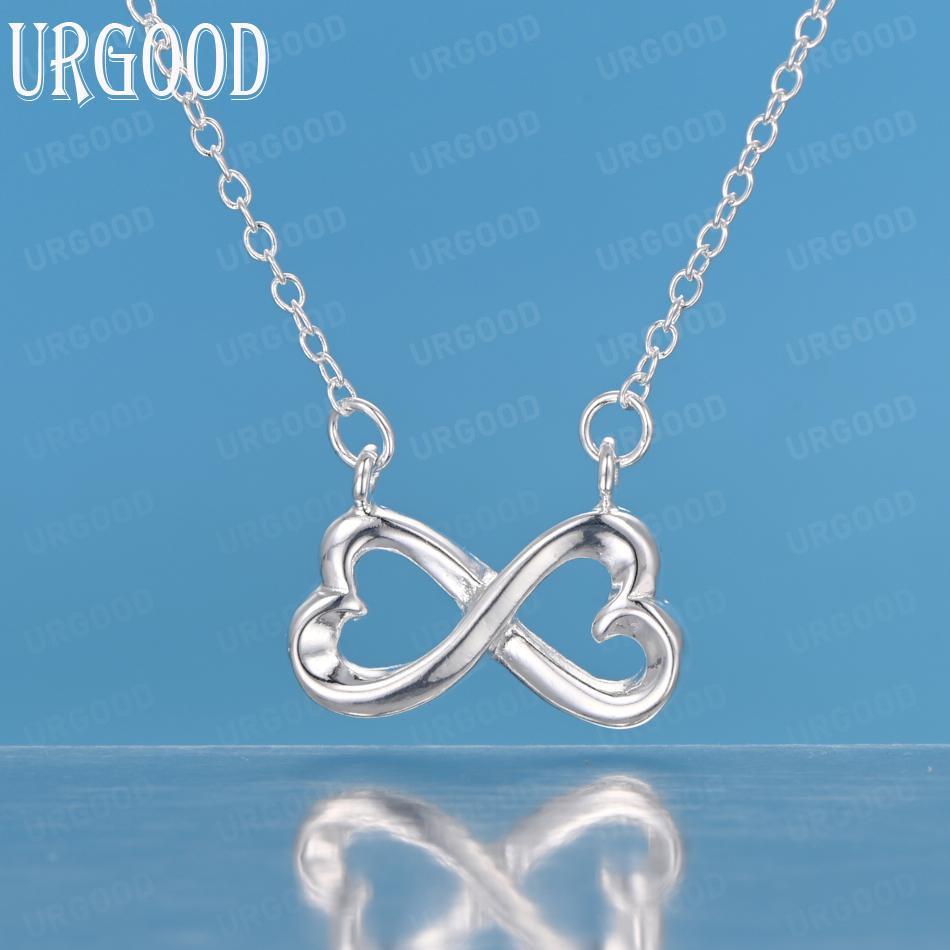 925 Sterling Silver Heart Shape Pendant Necklace Gift Fashion Wedding Jewelry