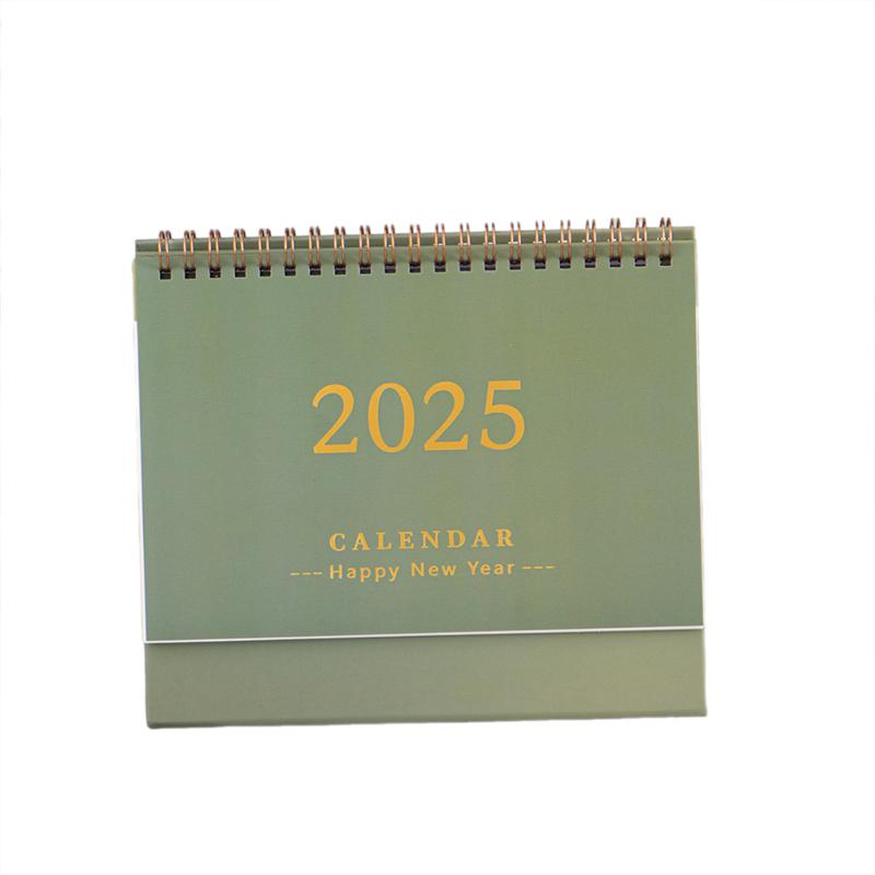 Small Desk Calendar 2024-2025, Standing Flip Desktop Calendar From 2024 To 2025 - Metal Ring Twin-Wire Binding Desktop Calendar