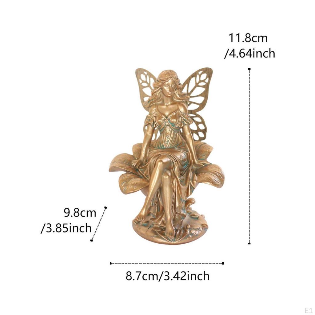 Garden Nymph Ornament Fantasy Winged Fairy Figurine Cute Design Sculpture