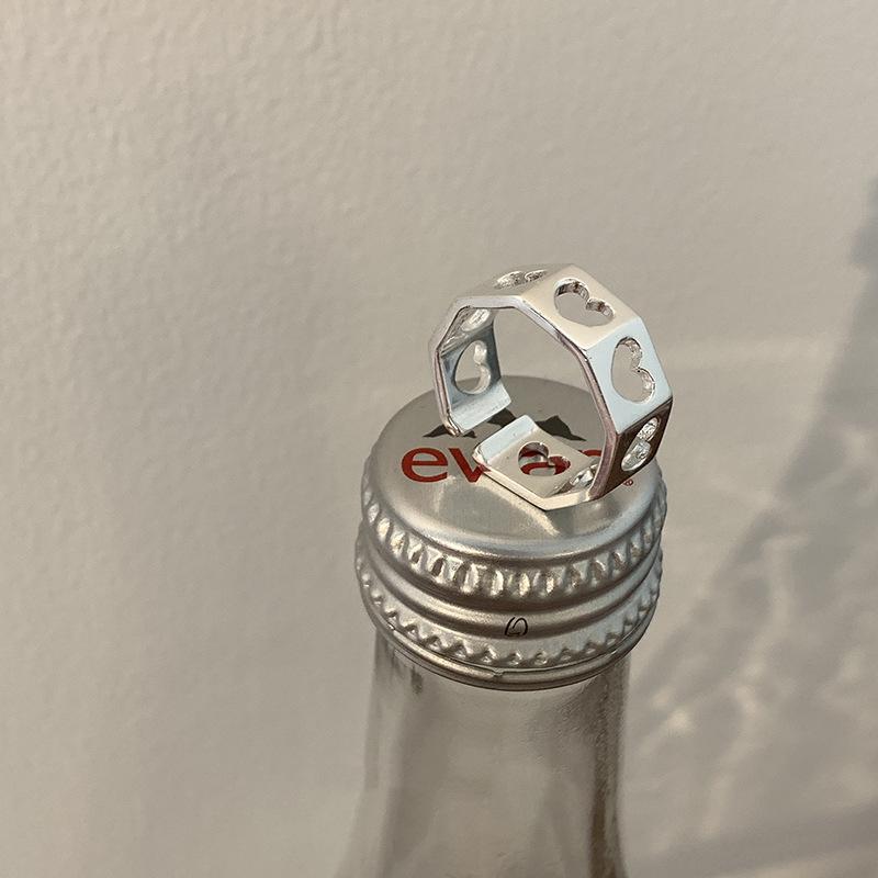 

Стильное кольцо с дизайном сердца для женщин, уникальное, вдохновленное INS, регулируемое, модное, из меди