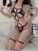 Naughty Witch Sexy Lingerie Cosplay Hot Uniform PULeather Open Crotch Bodysuit Kawaii Transparent Chest Jumpsuit Rabbit Costumes