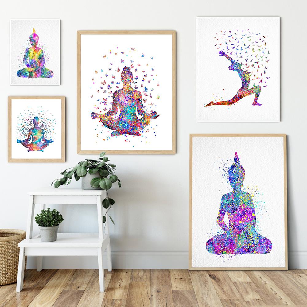 Meditasjon Lerret Maleri Abstrakt Buddha Yoga Kunst Motiverende sitat Plakat Buddhisme Print Plakat For Stue Hjem Innredning