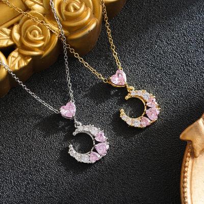 Koreanischer Stil Stern Mond Diamant Schlüsselbein Halskette - Trendiger Damenschmuck