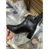Neue Herbst-Übergrößen-Stiefel mit hohen Absätzen - Damen-Plateau-Stiefel im Retro-Stil mit eckiger Spitze und Reißverschluss
