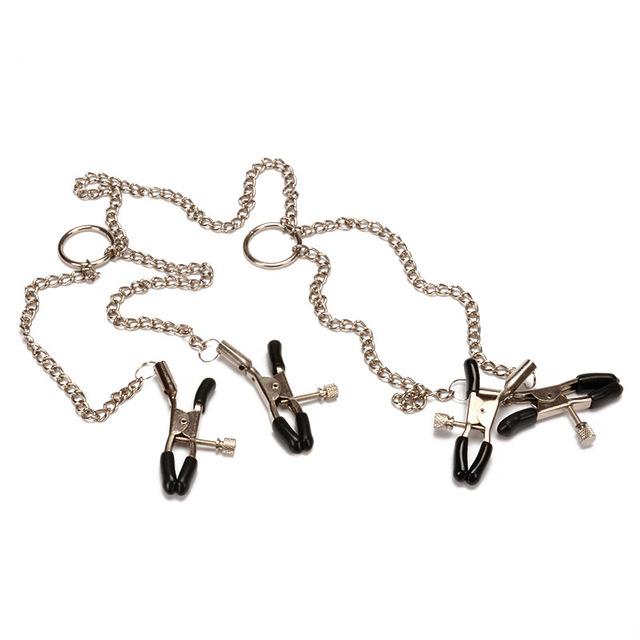 Bdsm Bondage Choker Collar with Nipple Clamp Breast Clip Chain Fetish Slaves Flirt Adult Games Erotic Tools Sex Toys for