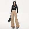 American micro-pull tooling jeans women's autumn new low-rise elastic and thin wide-leg horseshoe flared pants