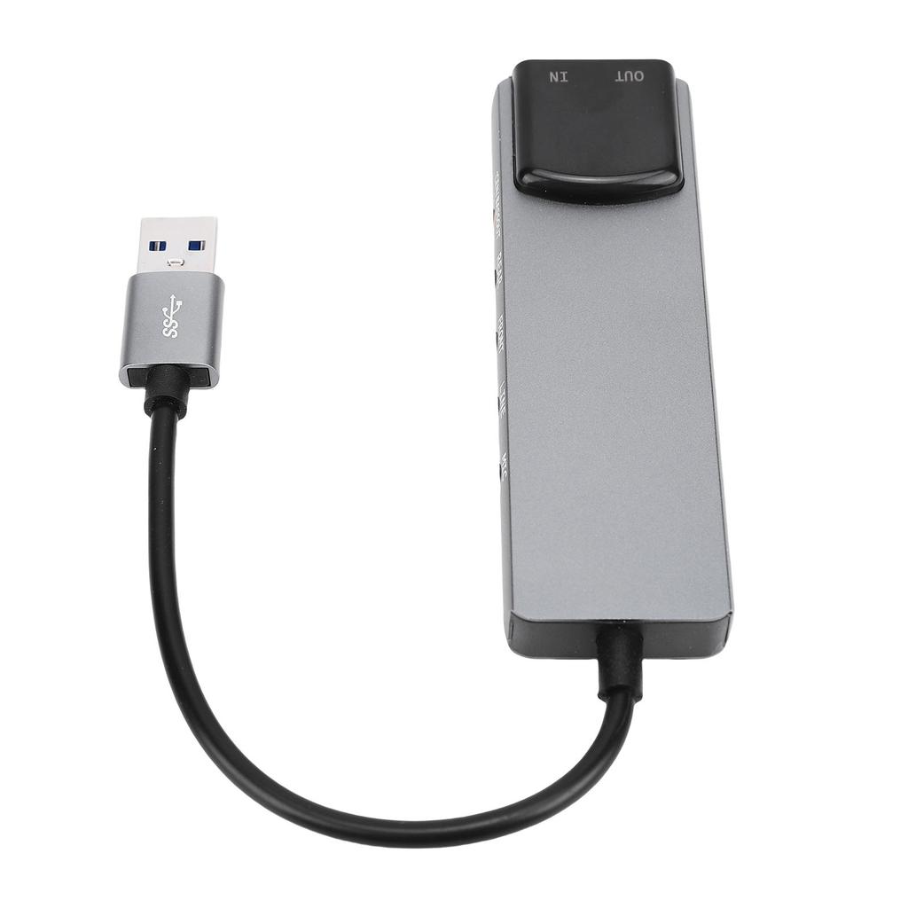 7.1 USB Surroundlydkort med SPDIF Digital Lyd Høyoppløselig Musikk Eksternt Lydkort for Bærbar PC Sølv