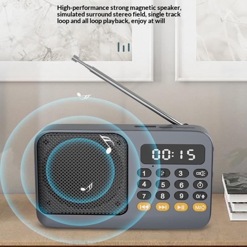 Lecteur Mp3 Numérique Usb Rechargeable Portable Radio Lecteur de Musique Haut-parleur Appareils Fournitures Avec Écran Led Radio