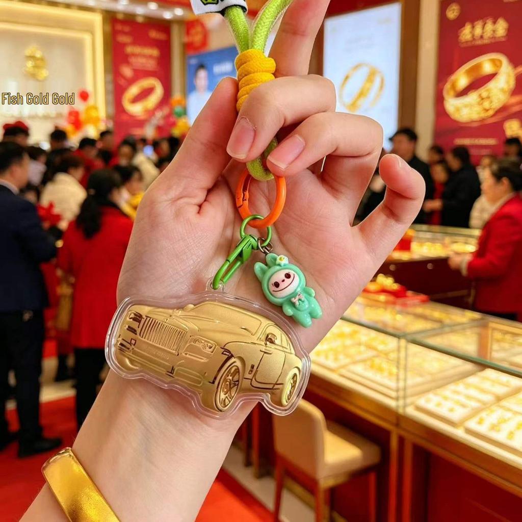 999 Pure Gold Keychain for Phone and Bag - Perfect Gift for Spring Festival